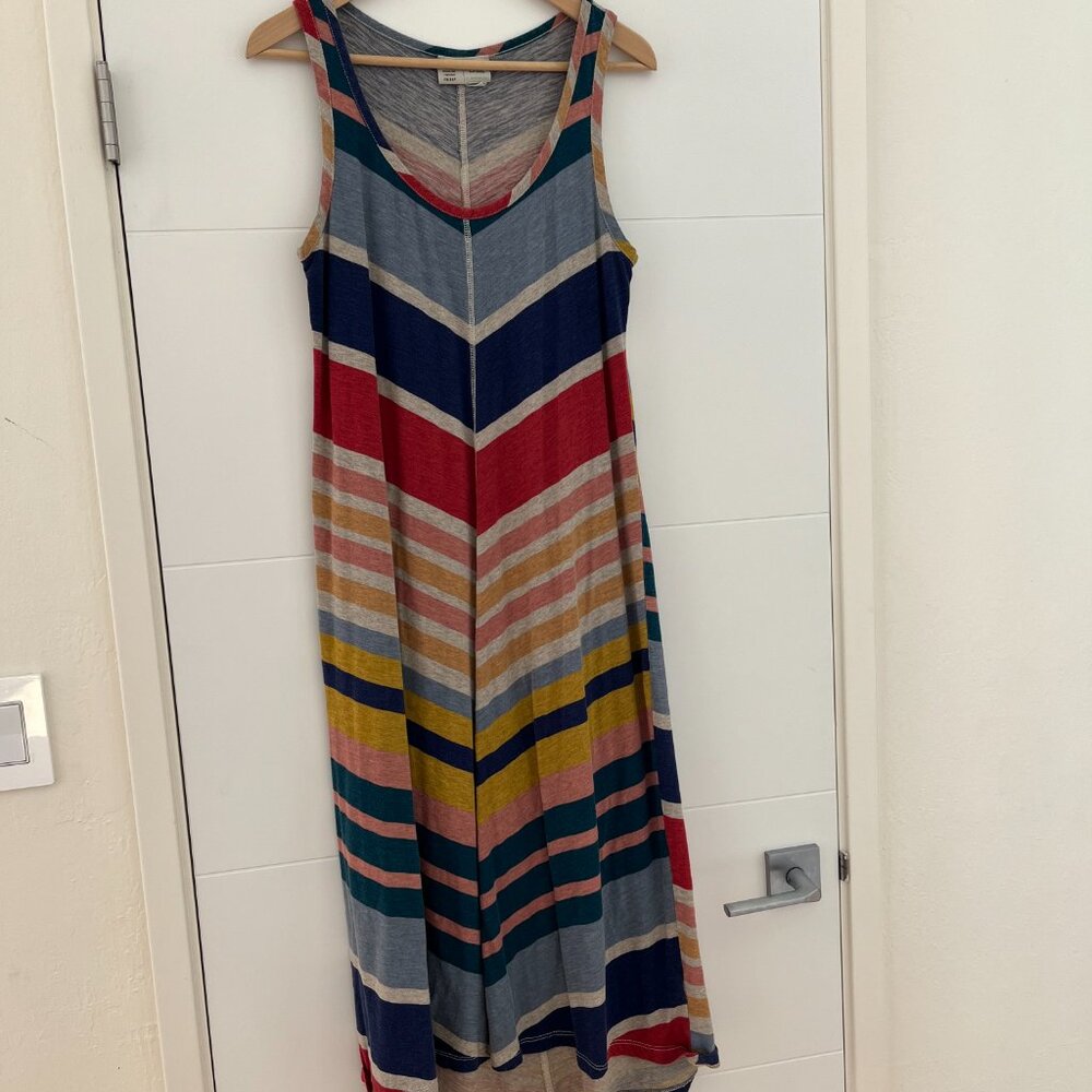 Anthropologie Saturday Sunday Multicolor Chevron Stripe Maxi Dress - size Medium